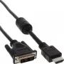 InLine HDMI-DVI kabelis 19-pin vīrietis / 18+1 vīrietis + ferīta serde melns 5m