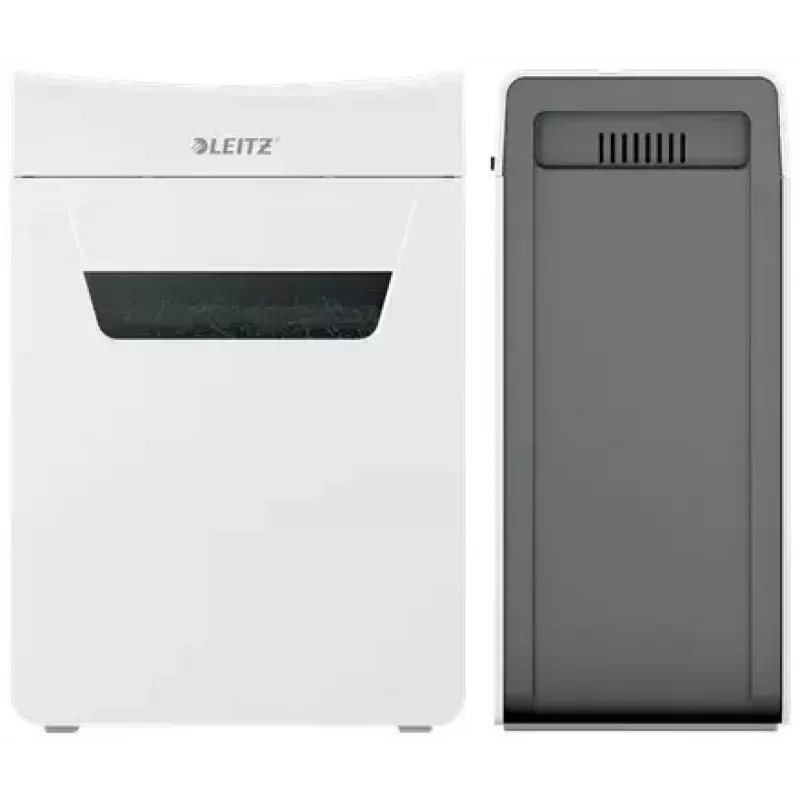 Papīra smalcinātājs LEITZ IQ Protect Premium 6M P5 — mikrošķiedru griezums, 18 L, skārienvadība, 351×204×355 mm