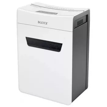Papīra smalcinātājs LEITZ IQ Protect Premium 6M P5 — mikrošķiedru griezums, 18 L, skārienvadība, 351×204×355 mm