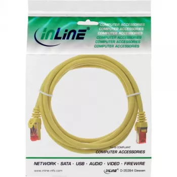 InLine Patch Kabelis S/FTP PiMF Cat.6 250MHz PVC CCA dzeltens 1m