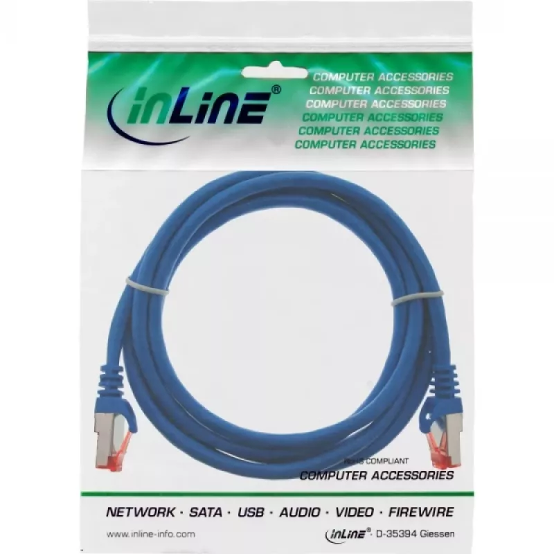 InLine Patch Kabelis S/FTP PiMF Cat.6 250MHz PVC CCA zils 0.25m