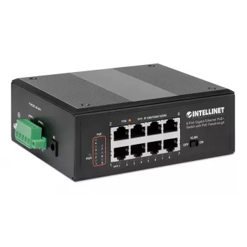 Industriālais slēdzis Intellinet 8 portu Gigabit Ethernet PoE+