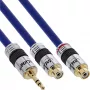 InLine Audio Premium kabelis 2x RCA sievišķais / 3.5 mm vīrišķais, apzeltīts, 0.25 m