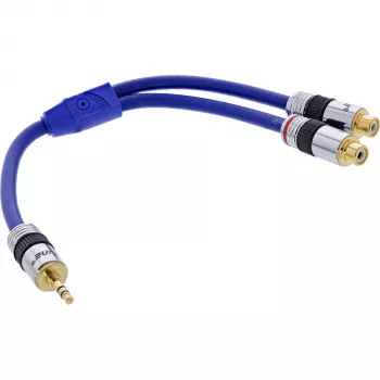 InLine Audio Premium kabelis 2x RCA sievišķais / 3.5 mm vīrišķais, apzeltīts, 0.25 m