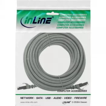 InLine Patch Kabelis U/UTP Cat.5e AWG26 pelēks 10m
