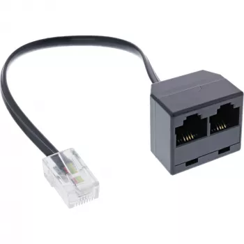 InLine ISDN sadalītājs 1x RJ45 M / 2x RJ45 F, 8P4C bez rezistoriem