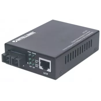 Intellinet Gigabit Ethernet vienmoda mediju pārveidotājs, 10/100/1000Base-T uz 1000Base-Lx (SC) vienmoda, 20 km