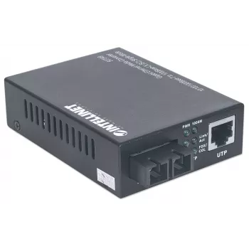 Intellinet Gigabit Ethernet vienmoda mediju pārveidotājs, 10/100/1000Base-T uz 1000Base-Lx (SC) vienmoda, 20 km