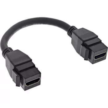 InLine HDMI 2x Keystone kabelis 4K/60Hz, HDMI A sievišķais/sievišķais, melns, 0.2m