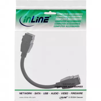 InLine HDMI 2x Keystone kabelis 4K/60Hz, HDMI A sievišķais/sievišķais, melns, 0.2m
