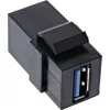 InLine USB 3.1 Snap-In modulis, USB-A F/F, 90° leņķī, melns korpuss