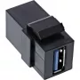 InLine USB 3.1 Snap-In modulis, USB-A F/F, 90° leņķī, melns korpuss