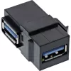 InLine USB 3.1 Snap-In modulis, USB-A F/F, 90° leņķī, melns korpuss