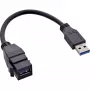 USB 3.2 Gen1 adaptera kabelis InLine 76206C 0.2m USB A vīrietis Keystone sieviete