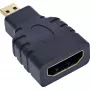InLine HDMI adapter HDMI A sievišķais / HDMI D vīrišķais, 4K/60Hz, zeltīti kontakti