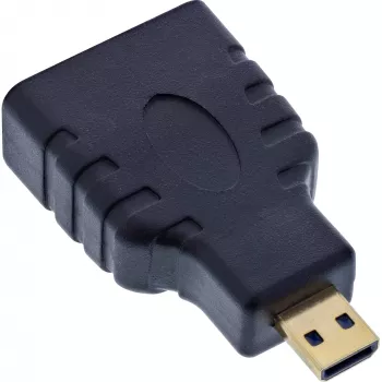 InLine HDMI adapter HDMI A sievišķais / HDMI D vīrišķais, 4K/60Hz, zeltīti kontakti