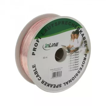 InLine Skaļruņu kabelis 2x 0,75 mm² CCA caurspīdīgs 50 m