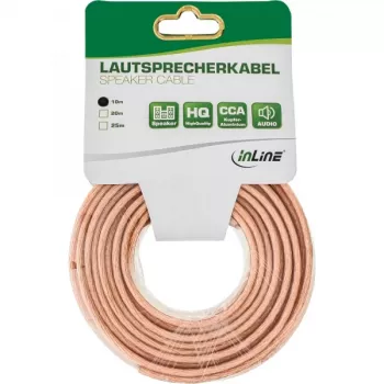 Skaļruņu kabelis InLine 98310T 2x 2,5 mm² CCA caurspīdīgs 10 m