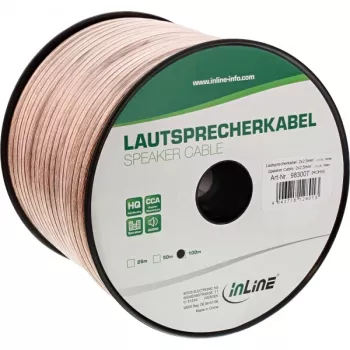 Skaļruņu kabelis InLine 2x 2,5 mm² CCA caurspīdīgs 100 m