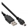 InLine USB 2.0 Mini kabelis USB A tēviņš / Mini B tēviņš, 5 kontaktu, melns, 0,3 m