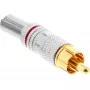InLine RCA metāla vīrišķais spraudnis lodēšanai, sudraba krāsa, sarkans gredzens, 6 mm kabelim