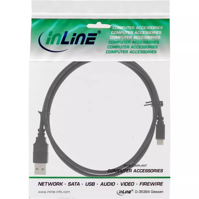 InLine Micro USB 2.0 ātrās uzlādes kabelis USB A / Micro-B, 1.8m