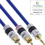 InLine Audio kabelis Premium 2x RCA vīrietis / 3.5 mm vīrietis apzeltīts 0.5 m