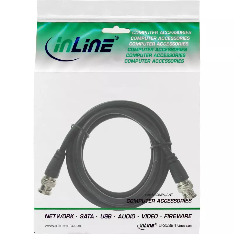 InLine BNC video kabelis, RG59, 75Ω, 10m