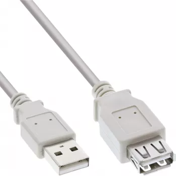InLine USB 2.0 pagarinātājkabelis, A tipa tēviņš/mātīte, bēšs, 1,8 m, bez iepakojuma