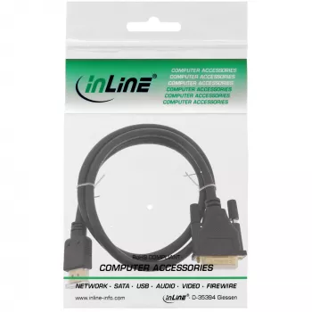 InLine HDMI–DVI kabelis vīrišķais / 18+1 vīrišķais apzeltīts 10m