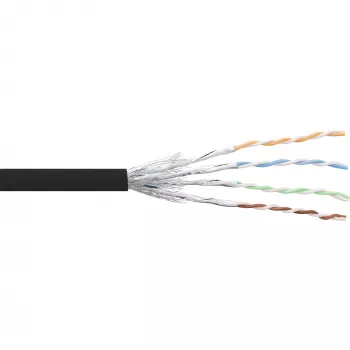 InLine Patch kabelis S/FTP PiMF Cat.6 melns AWG27 PVC CU 100m