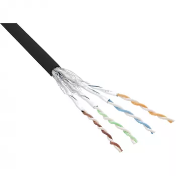 InLine Patch kabelis S/FTP PiMF Cat.6 melns AWG27 PVC CU 100m