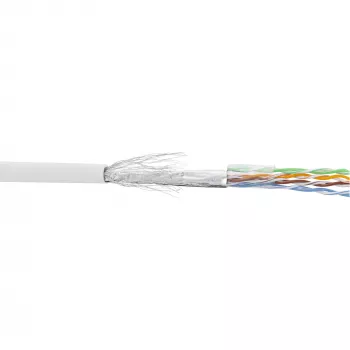 InLine Patch Cable SF/UTP Cat.5e AWG26 CCA PVC balts 100m