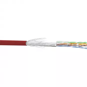 InLine Patch Kabelis SF/UTP Cat.5e AWG26 CCA PVC sarkans 100m