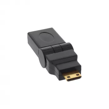 HDMI adapteris InLine 17690M HDMI A sievišķais / HDMI C vīrišķais grozāmais, zeltīts