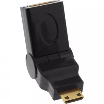 HDMI adapteris InLine 17690M HDMI A sievišķais / HDMI C vīrišķais grozāmais, zeltīts