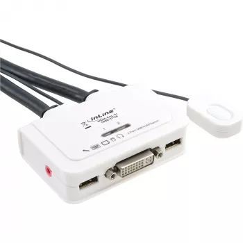 InLine KVM slēdzis 2 porti DVI-D USB ar audio