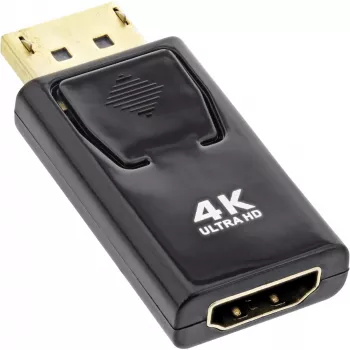 InLine pārveidotājs DisplayPort vīriešu / HDMI sieviešu, 4K/60Hz, ar audio