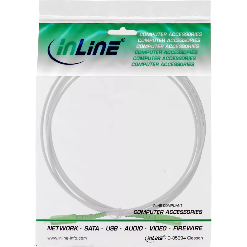 InLine Fiber Optical Simplex kabelis FTTH SC/APC8°-SC/APC8° 9/125µm OS2 0.5m