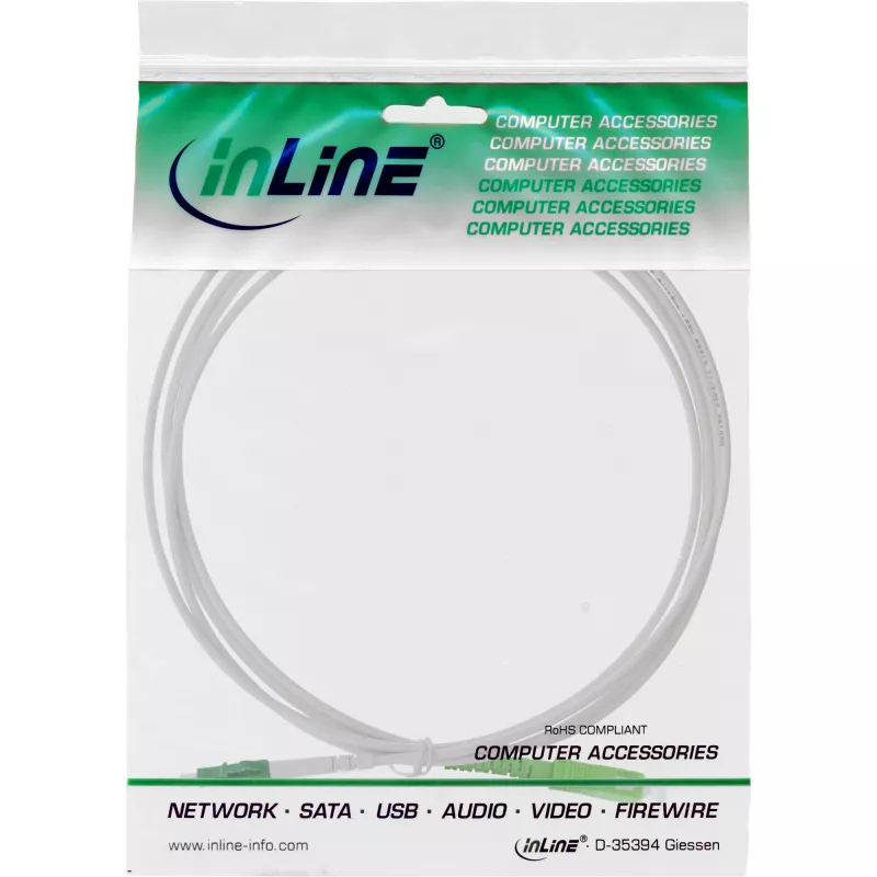 InLine optiskās šķiedras vienmodas kabelis, FTTH, LC/APC8° – SC/APC8° 9/125µm OS2 0,5m
