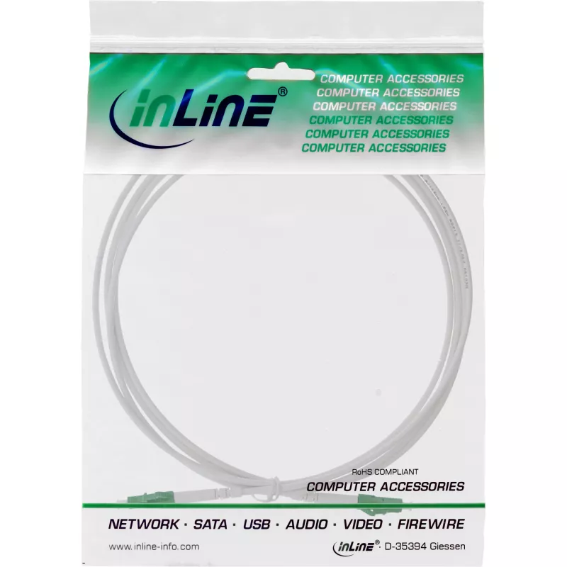 InLine Fiber Optikas Simplex Kabelis, FTTH, LC/APC8° uz LC/APC8° 9/125µm OS2 3m
