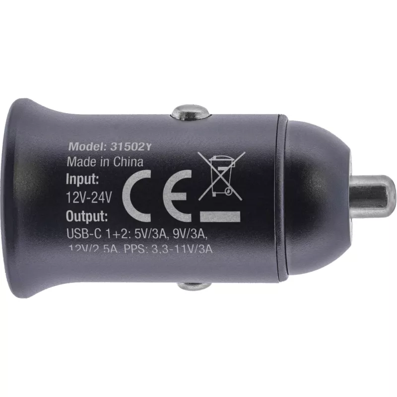 InLine USB-C automobiļa lādētājs 2x USB-C, 33W, melns