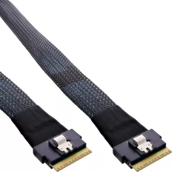 InLine Slim SAS kabelis, SFF-8654 8X uz SFF-8654 8X, 48 Gb/s, 0,75 m