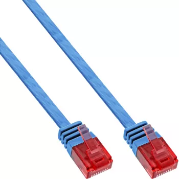 InLine 71600B Flat Ultraplakanais Patch Kabelis U/UTP Cat.6 Gigabit gatavs zils 10m