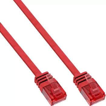 InLine Flat Ultraslim Patch Cable U/UTP Cat.6 Gigabit ready sarkans 10m