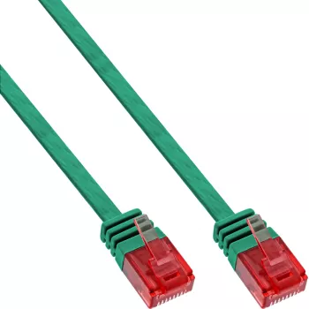 InLine Flat Ultraslim Patch Cable U/UTP Cat.6 Gigabit ready 2m zaļš