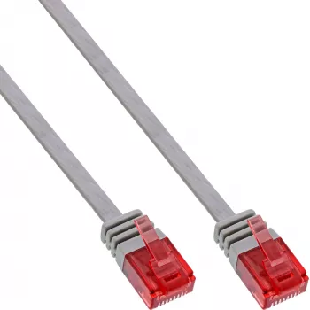 InLine Flat Ultraslim Patch Cable U/UTP Cat.6 Gigabit ready pelēks 3m