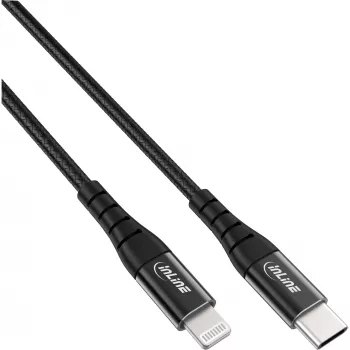 InLine USB-C/Lightning kabelis, melns/alumīnijs, 2 m, MFi