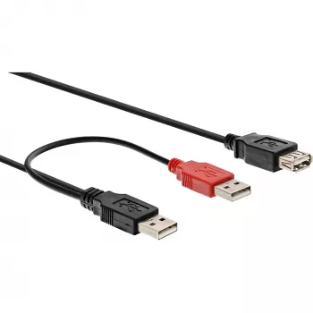 USB 2.0 Y-kabelis 2x Type A vīriešu/sieviešu InLine 34510Z 0.2m