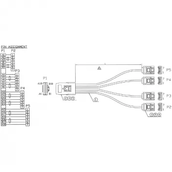 InLine SAS kabelis Mini SAS SFF8087 uz 4x SATA tiešais OCR 1m